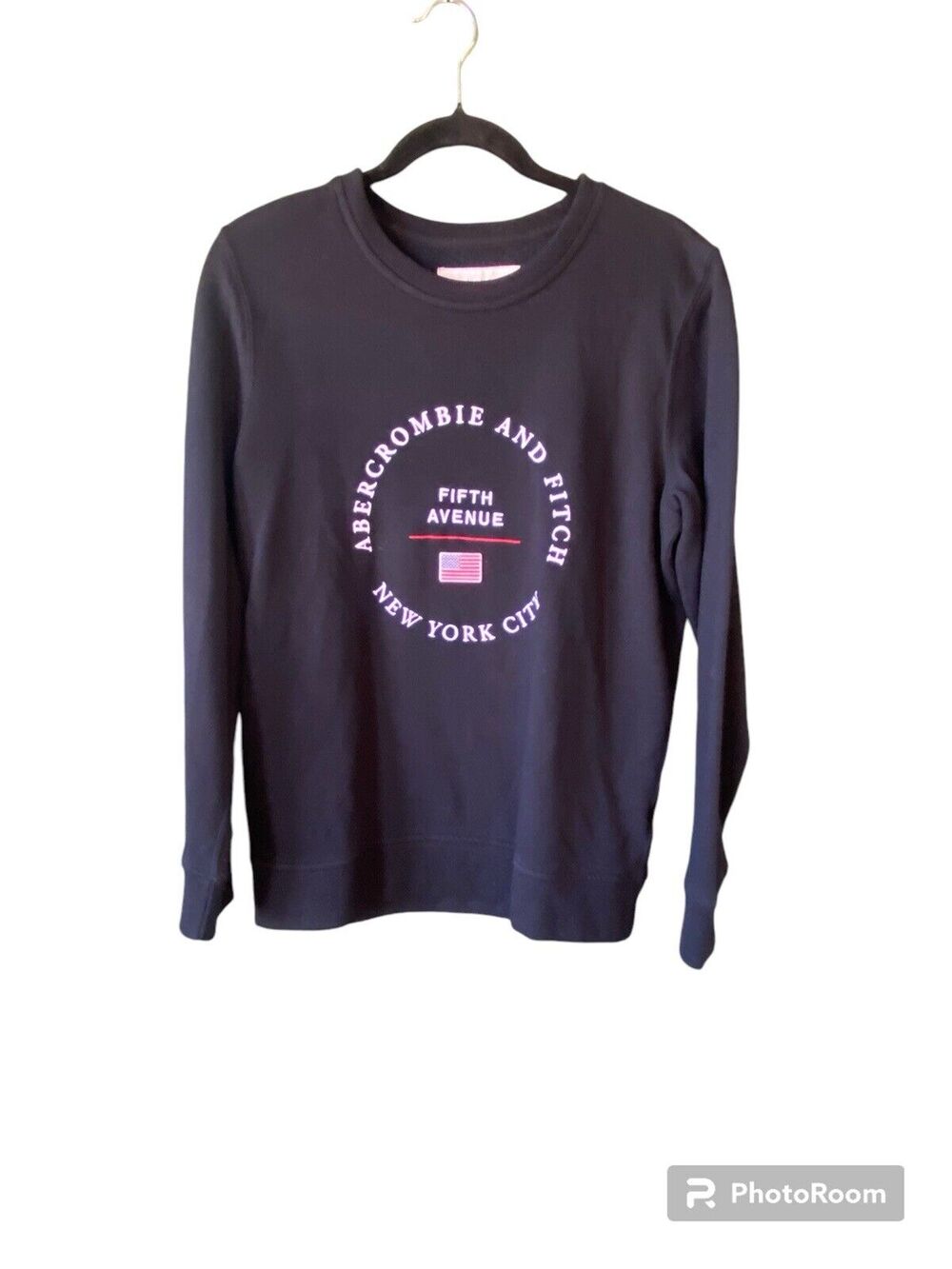 Abercrombie & Fitch Sweater Mens XS Casual Black Athleisure Pullover Crewneck